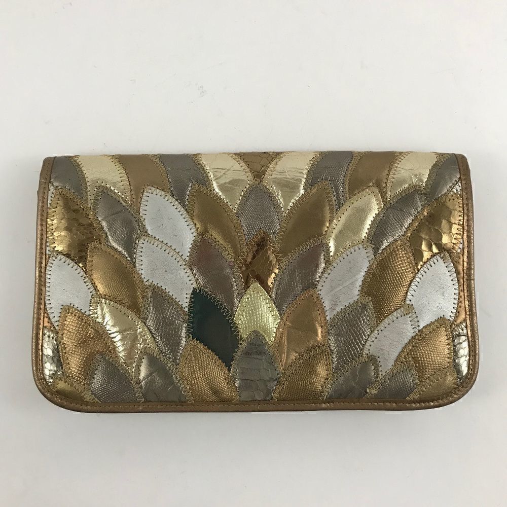 80's Oleg Cassini Multicolor Metalic Leaf Bag